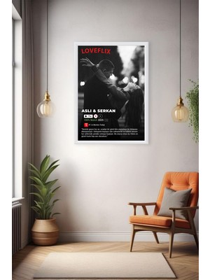 Kişiye Özel Loveflix Film Afiş Anı Tablosu, Lamine Çerçeveli Fotoğraf Baskılı Tablo
