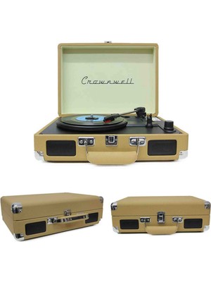 Ahşap Nostaljik Pikap Müzik Çalar Bluetooth & Hoparlörlü Gramofon 33/45/78 Devir Taş ve Plastik Plak Çalar