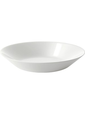 6'lı 20 cm Beyaz Derin Cam Tabak Seti, Şık ve Dayanıklı Yemek Tabağı Koleksiyonu