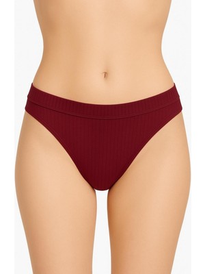 Kadın Pamuklu Tanga Külot 5’li Paket - Bordo