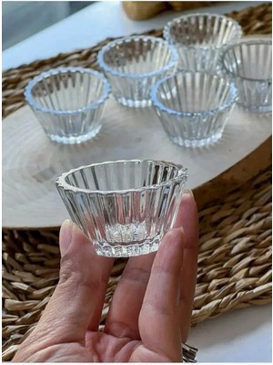 12'li Kahverengi Mini Cam Şekerlik ve Sosluk Seti, Şık ve Kullanışlı Tasarım