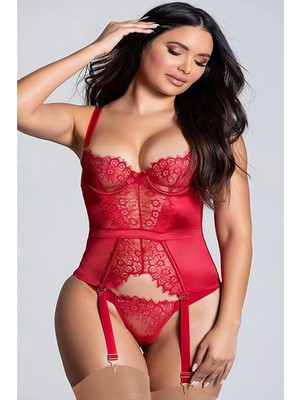 New Dreams Kırmızı Büstiyerli Jartiyer Takım 8350
