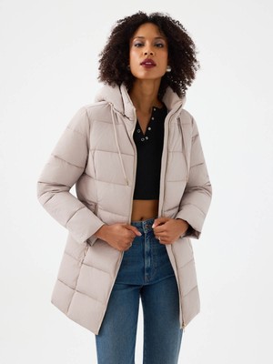 Loft Regular Fit Bej Kadın Mont LF2041091