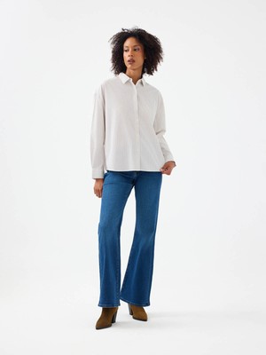 Loft Flare Slim Fit Lacivert Kadın Jean Pantolon LF2040536
