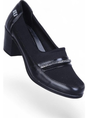 Vollex 1029 Siyah 7cm Kadın Topuklu Ayakkabı