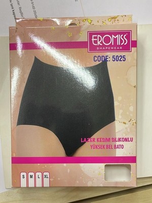 Eromiss Lazer Kesim Silikonlu Yüksek Bel Bato Korse-Siyah 5025