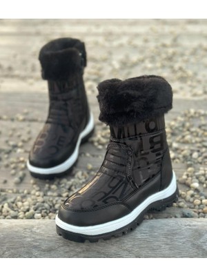 Kürk Detaylı Çocuk Bot, Su Geçirmez Kız Çocuk Bot