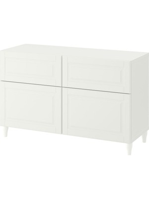 Dolap Kombinasyonu, Beyaz, 120X42X74 Cm, Smevıken, Fren Raylı