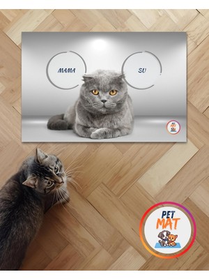 Petmat Kedi Mama Paspası , Kaymaz Taban , Yıkanabilir , Evcil Hayvan Paspası B001