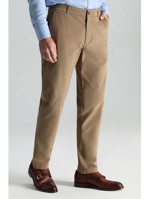 Pamuk Kaşmir Karışım Camel Chino Pantolon