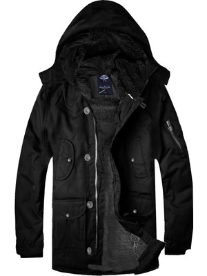 Softshell Su ve Soğuk Geçirmez Kapüşonlu Kısa Parka