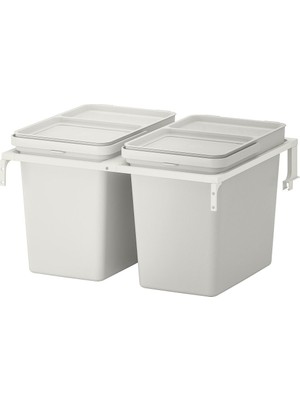 Çöp Ayırma Çözümü, Beyaz-Açık Gri, 44 Lt