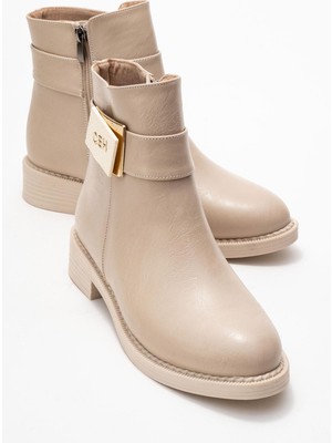 Yan Aksesuar Tokalı Kadın Bot Ten Cilt