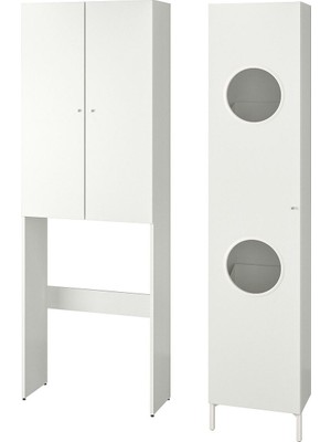 Çamaşır Odası ve Banyo Için Dolap Kombinasyonu, Beyaz, 105X32X190 cm