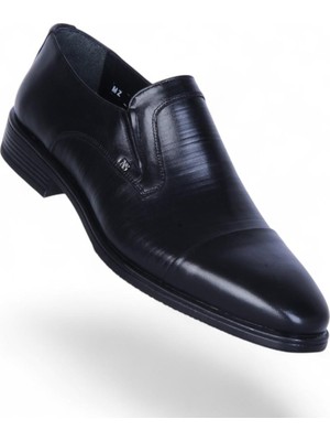 Censay 525 Siyah Antik Kauçuk %deri Erkek Klasik Ayakkabı