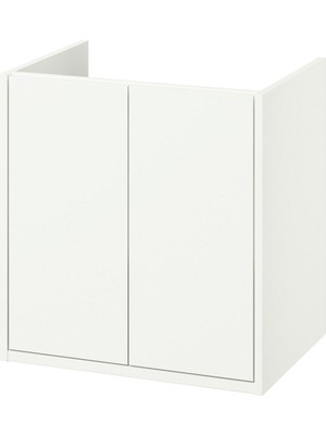 Hobiurun Beyaz Lavabo Dolabı Ahşap Malzeme ile 1 Kapaklı Sade Tasarım 60X48X63 Cm