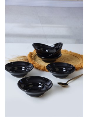 Siyah Kayra Kase Seti 14 Cm, 6'lı Paket, Şık ve Kullanışlı Ev Dekorasyonu Ürünü