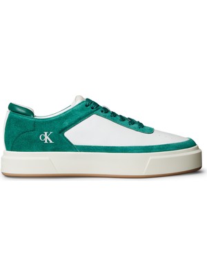 Calvin Klein Beyaz - Yeşil Erkek Sneaker Basket Cupsole Laceup Lth-Su