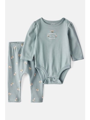 Kız Bebek Yeşil Body Pantolon