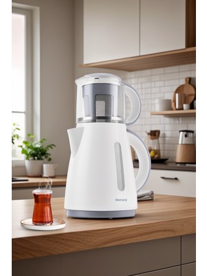 Beyaz Plastik Çay Makinesi 1755H, Hızlı ve Pratik Çay Demleme Aracı