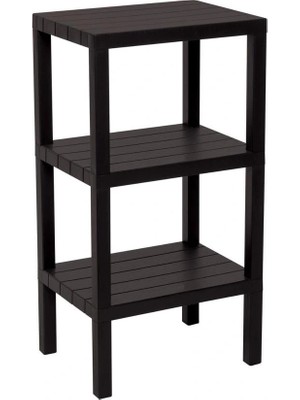3 Raflı Siyah Modüler Ünite Plastik 38X29X74 cm (4887)