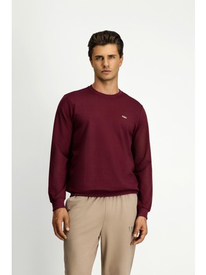 Kiğılı Bisiklet Yaka Regular Fit Nakışlı Basic Sweatshirt