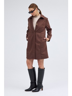 Dikiş Detaylı Tasarım Kaşe Kaban