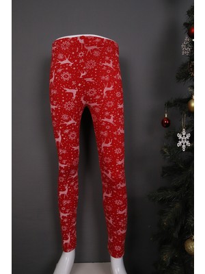 Noel Desenli Kız Tayt