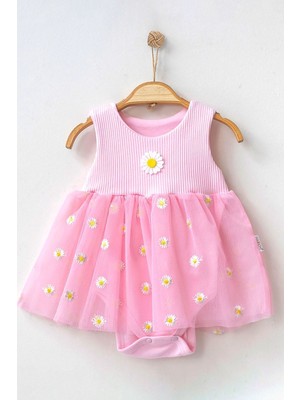 Beniizle Papatya Nakışlı Elbise Kız Çocuklar İçin Rahat Kullanım ve Şık Tasarım