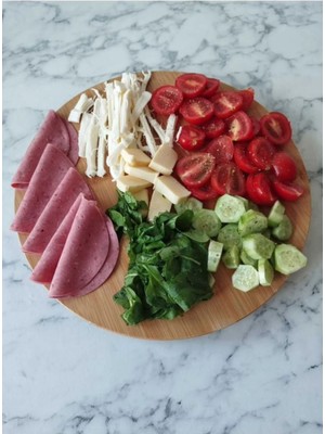 Bambu 360° Döner Sunum Tabağı, Kahvaltı ve Pide Için, 33X33CM