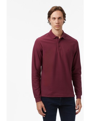 Nautica Erkek Bordo Classic Fit Uzun Kollu Polo Yaka T-Shirt K57351T.6BY
