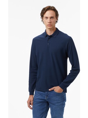 Nautica Erkek Lacivert Classic Fit Uzun Kollu Polo Yaka T-Shirt K57351T.4NV