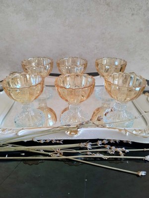 6 Adet Cam Ayaklı Gold Mini Lokumluk ve Sunumluk Seti