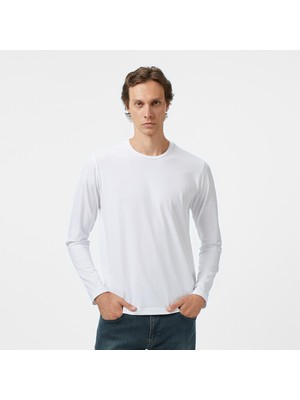 Nautica Erkek Beyaz Classic Fit Uzun Kollu T-Shirt V57007T.1BW