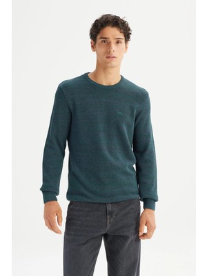 Lee Pamuklu Regular Fit Bisiklet Yaka Logolu Kazak Erkek Kazak L2520364 405