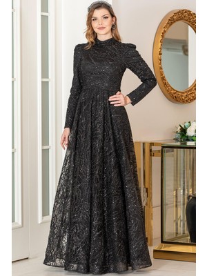 Nilda Tesettür Abiye Siyah