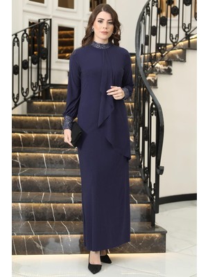 Efsane Candy Tesettür Elbise Lacivert