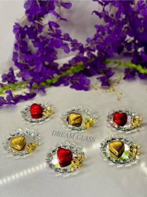 6 Kişilik Kuş Detaylı Aynalı Lokümluk, Şık ve Zarif Tasarım