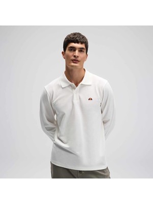 Ellesse EM582-OF Erkek Polo Yaka Sweatshirt Kırık Beyaz Orta Kalınlıkta Günlük Kullanım İçin