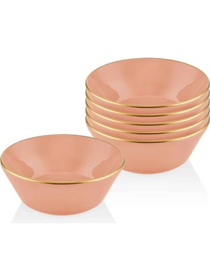 6'lı Somon Pembe Kase Seti, 15 Cm, Şık ve Kullanışlı Ev Gereçleri