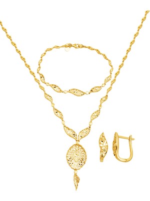 Işıltı Çiçeği Altın Takı Seti 14 Ayar