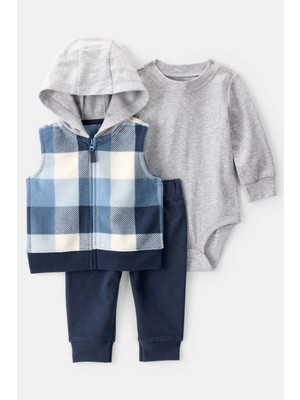 Erkek Bebek Lacivert Yelekli Set