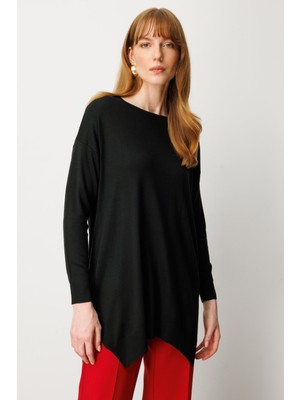 On Kadın Salaş Verev Tunik 65316 Siyah