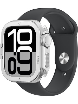 Watch 10 46MM Uyumlu Amazingthing Premium Armor Fit Fullguard Metal Kasa ve Ekran Koruyucu Gri