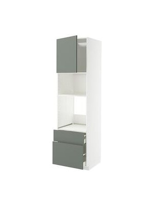 Fırın-Mikrodalga Fırın Boy Dolabı, Nıckebo Mat Gri-Yeşil, 60X60X220 cm