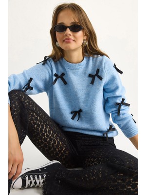 Shade Kadın Fiyonklu Regular Triko Kazak