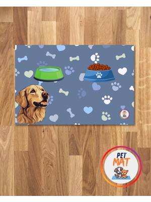 Petmat Kedi Mama Paspası , Kaymaz Taban , Yıkanabilir , Evcil Hayvan Paspası 1003-M