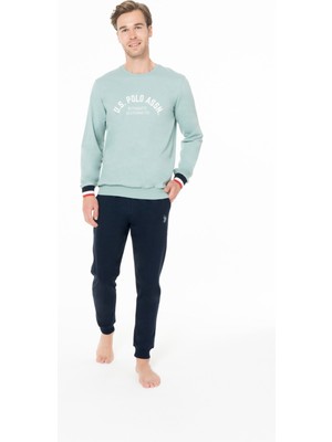 U.s. Polo Assn. 18943 Erkek Mınt Yuvarlak Yaka Uzun Kollu Pijama Takımı
