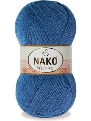 5 Adet Süper Inci El Örgü Ipi 517 Orta Mavi