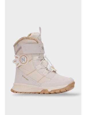 Kız Çocuk Su Itici Cırtlı Akıllıı Bağcıklı Kürklü Kar Botu Bej